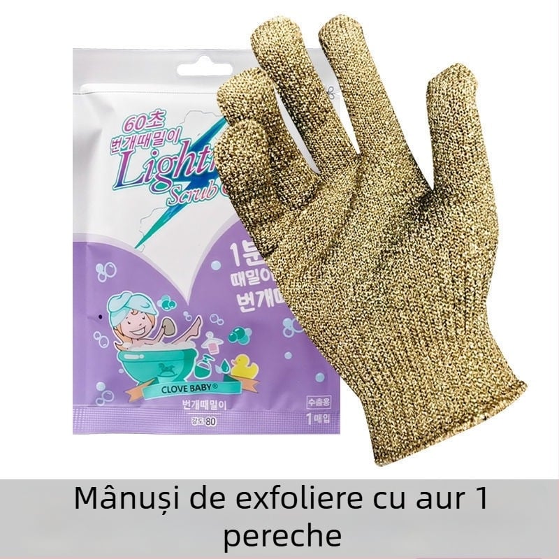 Mănușă de baie cu cinci degete – exfoliant din poliester, pentru corp și spate, potrivită pentru copii