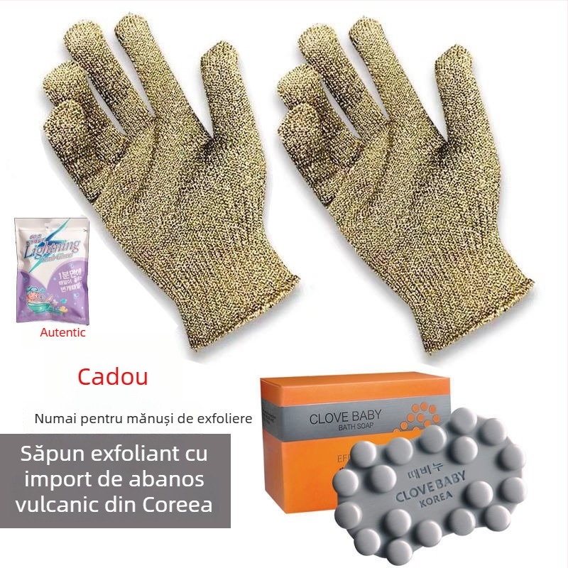 Mănușă de baie cu cinci degete – exfoliant din poliester, pentru corp și spate, potrivită pentru copii