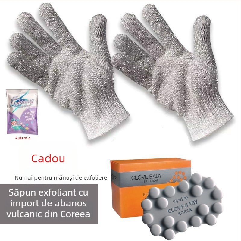 Mănușă de baie cu cinci degete – exfoliant din poliester, pentru corp și spate, potrivită pentru copii