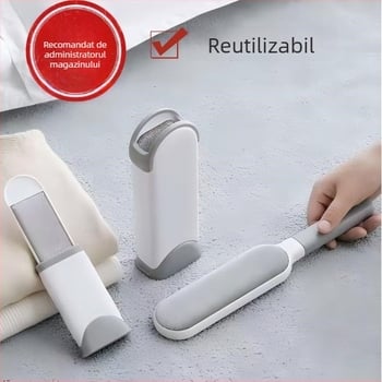 Perie de îndepărtare a scamelor – ABS plastic, îndepărtează părul de pisică, Include cutie de curățare, Design modern minimalist