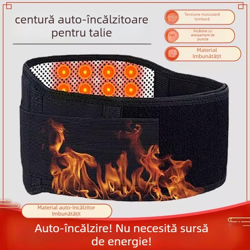 Centură magnetică lombară cu încălzire proprie – pentru hernie de disc lombar și tensiune a mușchilor lombari, unisex, pentru vârstnici