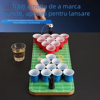 Mini Beerpong Joc de masă cu pahare de shot și tablă pentru fotbal și baschet, pinball (din lemn; Huanyu; 7–60 ani; interior)