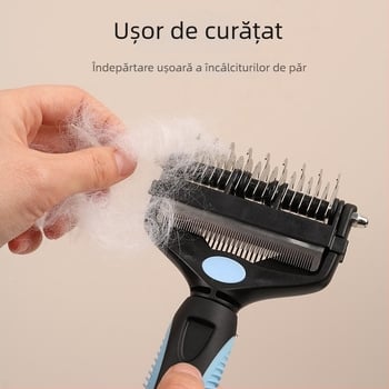 Pieptene multifuncțional pentru animale de companie, Pieptene pentru pisici și câini, Unealtă de îngrijire 3-în-1, Pieptene drept pentru îndepărtarea părului, Cod produs 91618, Marcă: Little Pet First Grade