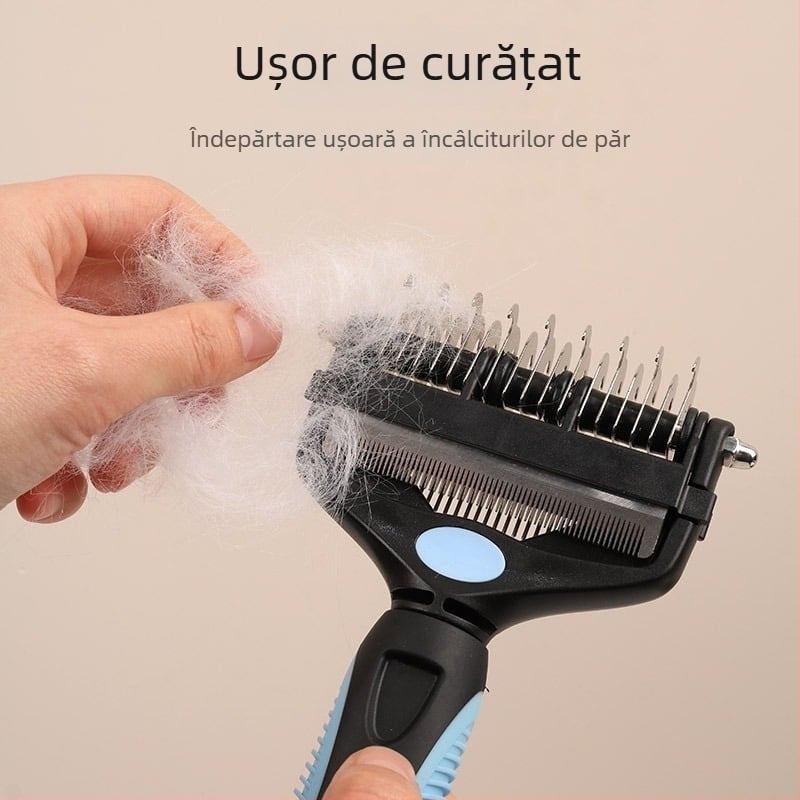 Pieptene multifuncțional pentru animale de companie, Pieptene pentru pisici și câini, Unealtă de îngrijire 3-în-1, Pieptene drept pentru îndepărtarea părului, Cod produs 91618, Marcă: Little Pet First Grade