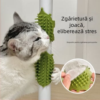 Instrument de îngrijire a pisicilor cu pieptăn curbat din TPE — masaj durabil pentru pisici cu blană lungă