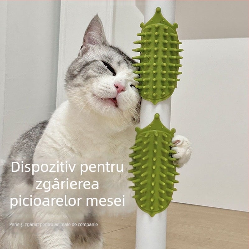 Instrument de îngrijire a pisicilor cu pieptăn curbat din TPE — masaj durabil pentru pisici cu blană lungă