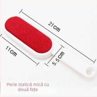 Perie pentru haine, dublă față, rotativă, electrostatică, din plastic
