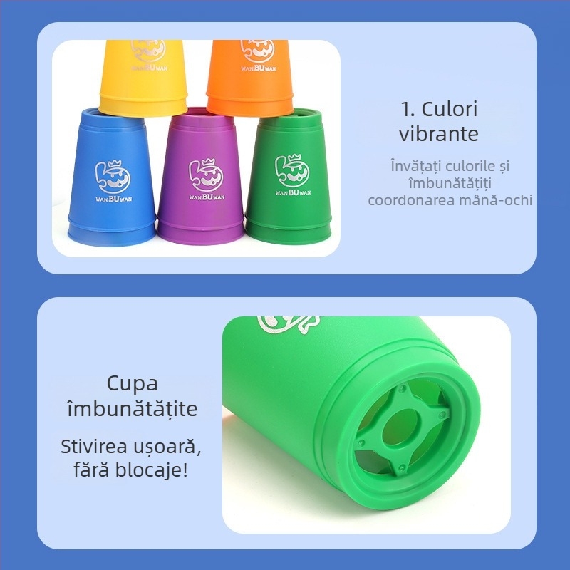 ohern Joc de concurs cu pahare pentru stivuire – Viteză, Puzzle și Logică, Joc de interior, 7–14 ani, Ambalaj: geantă, cutie color, pungă OPP