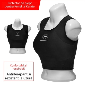 Protector piept femei pentru karate, plasă respirabilă cu strat PP, protecție pentru jumătate de torace, gata pentru imprimare logo