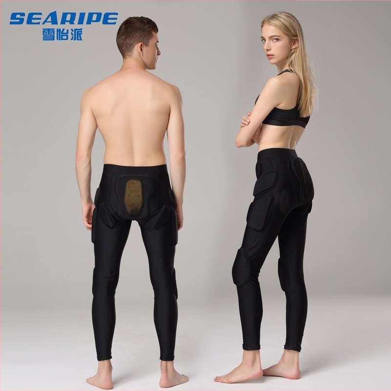 Pantaloni de ski cu protecții pentru genunchi – set de protecție pentru purtare internă, material din burete, croi scurt, pentru adulți, echipament de schi, pachet de 30 buc