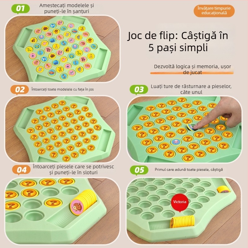 Joc de masă educațional de memorie și potrivire pentru familie — din plastic, brand SIBEISI, pentru copii 4-14 ani, ambalaj cutie colorată