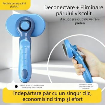 Instrument de îngrijire a animalelor – Perie pentru îndepărtarea părului la câini și pisici, auto-curățare, ABS, brand Chong Zhi Yao, model FXSZ, 100 g