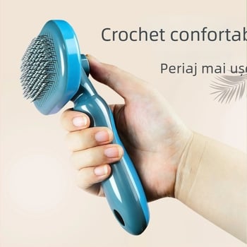 Instrument de îngrijire a animalelor – Perie pentru îndepărtarea părului la câini și pisici, auto-curățare, ABS, brand Chong Zhi Yao, model FXSZ, 100 g