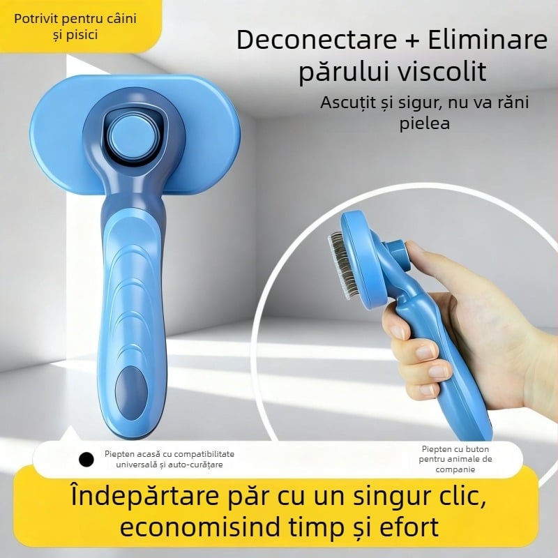 Instrument de îngrijire a animalelor – Perie pentru îndepărtarea părului la câini și pisici, auto-curățare, ABS, brand Chong Zhi Yao, model FXSZ, 100 g