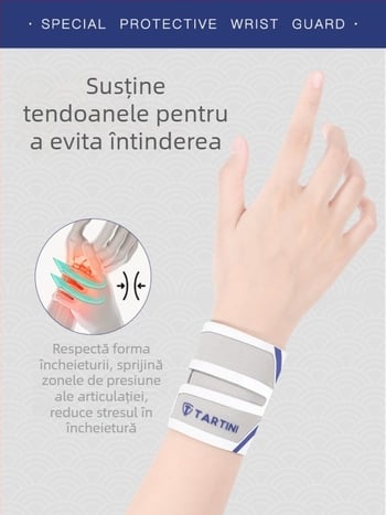 Orteză pentru încheietura Tartini, TFCC, universală, material spandex-nylon, protecție la încheietură pentru badminton și tenis
