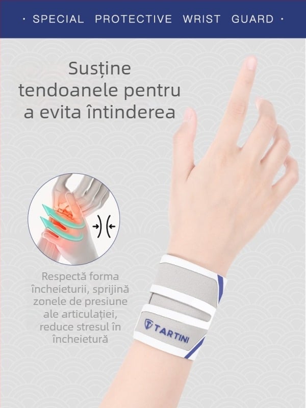 Orteză pentru încheietura Tartini, TFCC, universală, material spandex-nylon, protecție la încheietură pentru badminton și tenis