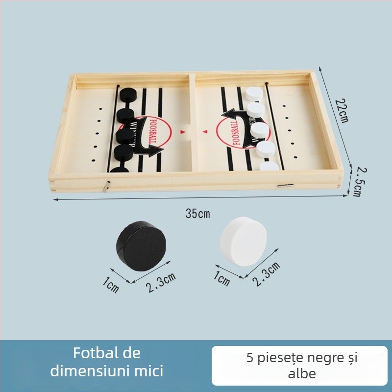 Joc de masă din lemn, interactiv pentru doi copii — joc educativ cu mecanism catapultă, dezvoltă coordonarea mână-ochi și abilități cognitive, stimulează interacțiunea părinte-copil