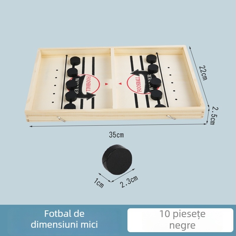 Joc de masă din lemn, interactiv pentru doi copii — joc educativ cu mecanism catapultă, dezvoltă coordonarea mână-ochi și abilități cognitive, stimulează interacțiunea părinte-copil
