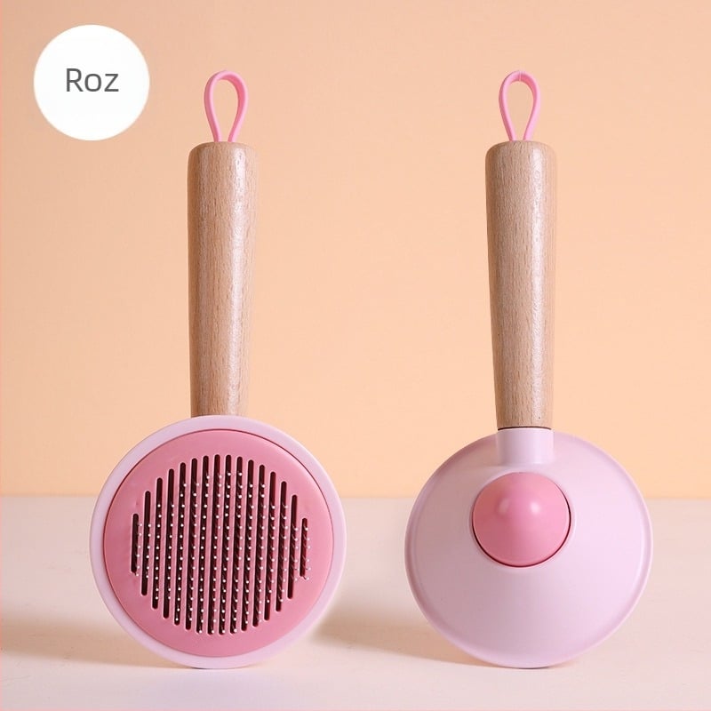 Da Da Bear Pieptene pentru pisici, îndepărtarea părului, cu ace auto-curățare, eliminare păr cu un singur click, ABS/ oțel inoxidabil