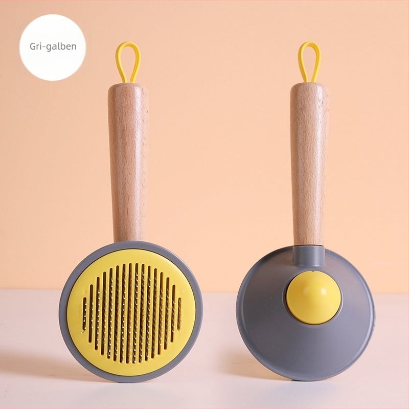 Da Da Bear Pieptene pentru pisici, îndepărtarea părului, cu ace auto-curățare, eliminare păr cu un singur click, ABS/ oțel inoxidabil