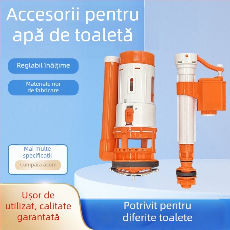 Kit de accesorii pentru rezervorul de toaletă: set universal din plastic pentru supapele de intrare a apei și evacuare