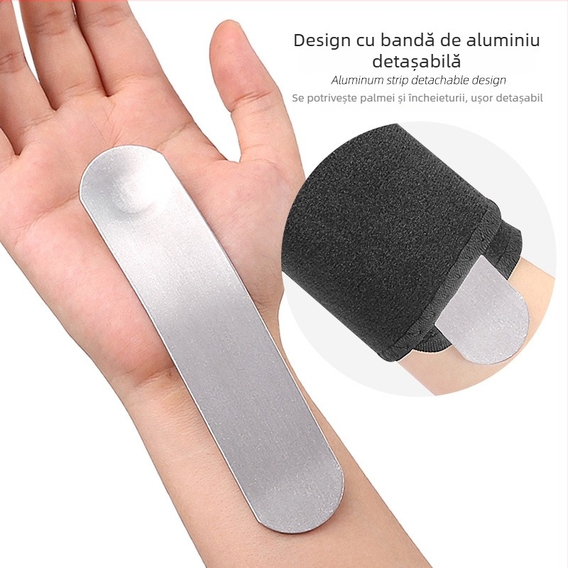 Bratieră pentru încheietura mâinii cu placă metalică reglabilă, susținere și protecție a palmei, potrivită pentru badminton și fitness