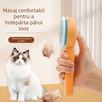 Pieptene pentru îndepărtarea părului la câini, din ABS și oțel inoxidabil, Tanizaki, pieptene-perie, ambalaj 500 buc