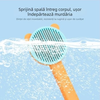 Pieptene pentru îndepărtarea părului la câini, din ABS și oțel inoxidabil, Tanizaki, pieptene-perie, ambalaj 500 buc