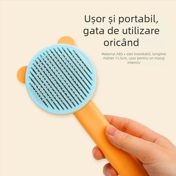 Pieptene pentru îndepărtarea părului la câini, din ABS și oțel inoxidabil, Tanizaki, pieptene-perie, ambalaj 500 buc