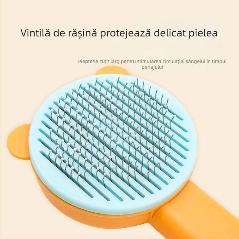 Pieptene pentru îndepărtarea părului la câini, din ABS și oțel inoxidabil, Tanizaki, pieptene-perie, ambalaj 500 buc
