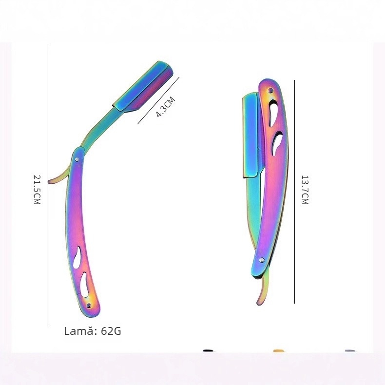 Suport pentru aparat de ras din oțel inoxidabil pentru conturarea sprâncenelor, aparat de ras manual, design clasic, imprimare logo