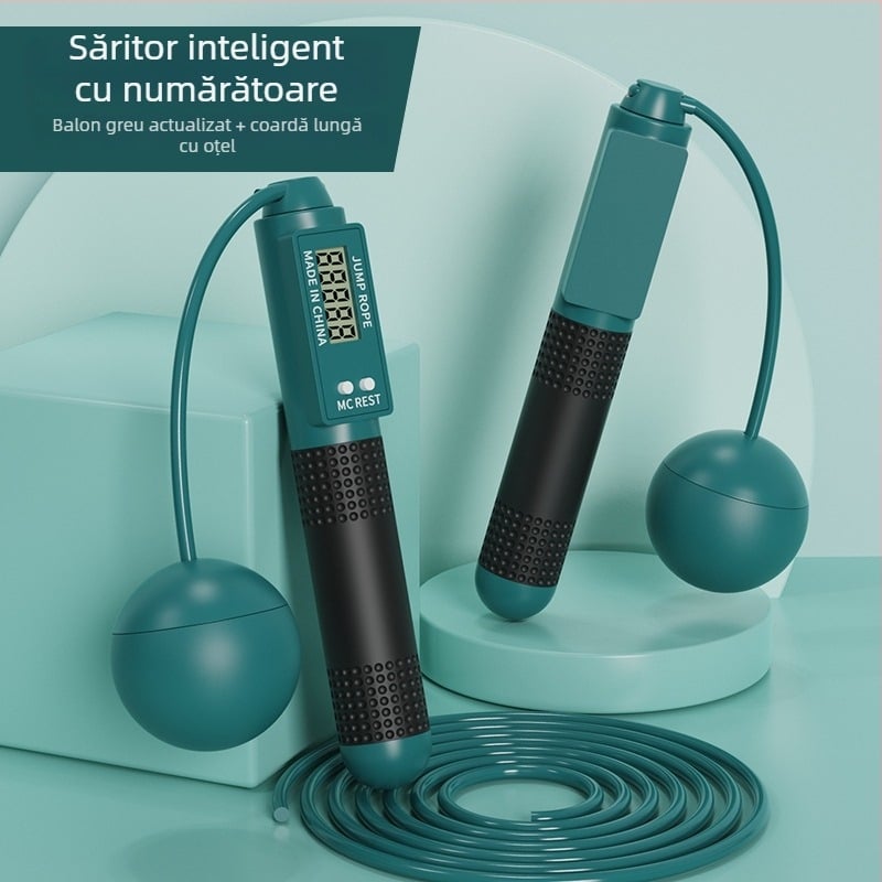 Sfoară de sărit cu rulmenți, PVC, cu numărător, echipament de fitness