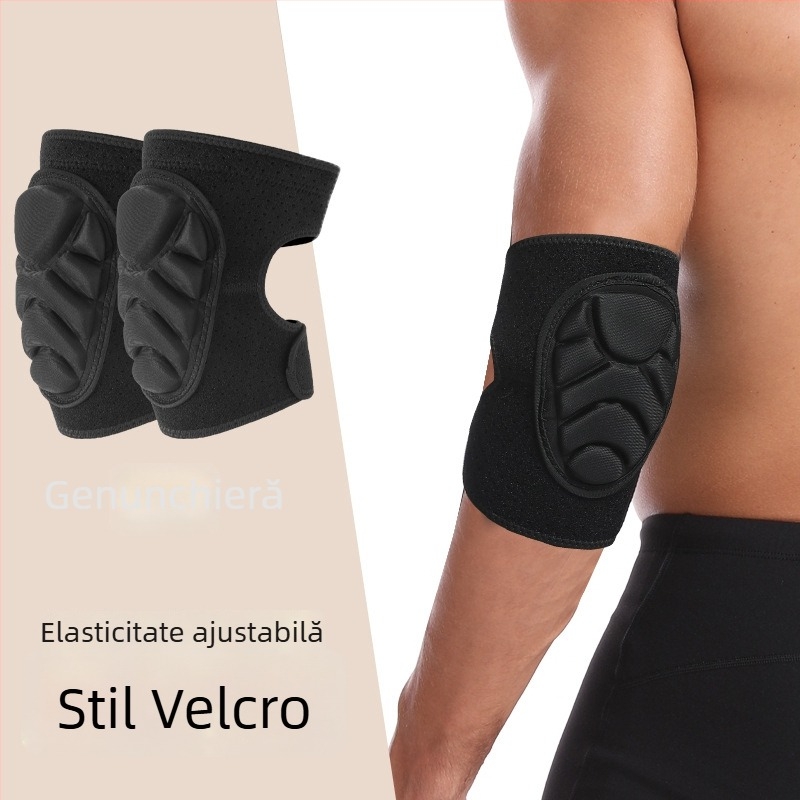 Set de genunchiere pentru antrenament cu burete îngroșat, adulți, material poliester, pentru alergare, ciclism, fotbal, baschet, volei