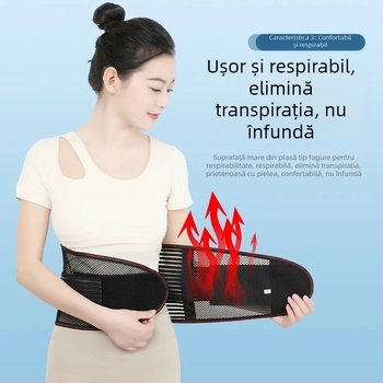 Centură de talie cu susținere pentru toate anotimpurile, cu compresie, panou din plasă respirabilă și placă de oțel