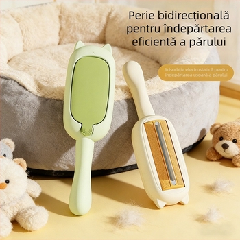 Cape Bear Perie pentru îndepărtarea părului de la animale de companie, cu aderență electrostatică – două fețe, pentru covoare, canapele și paturi