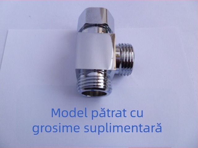 Distribuitor în formă de Tee pentru apă la capacul de toaletă, din cupru, filet dublu (intern/extern), conexiune filetată, stil modern minimalist