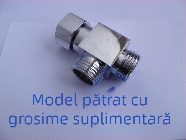 Distribuitor în formă de Tee pentru apă la capacul de toaletă, din cupru, filet dublu (intern/extern), conexiune filetată, stil modern minimalist