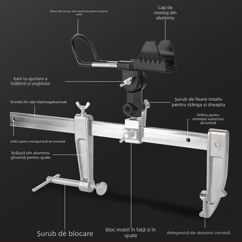 Suport pentru lansete din aliaj de aluminiu, fix, nerotativ, nepliabil