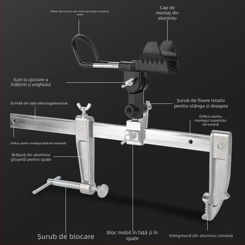 Suport pentru lansete din aliaj de aluminiu, fix, nerotativ, nepliabil