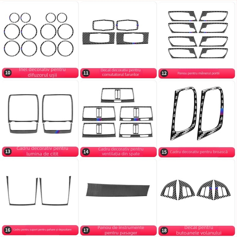 Nakakoto Baiyue panou schimbător din fibră de carbon pentru BMW X5 08-13 E70/E71 — etichetă decorativă, personalizare, logo tipărit