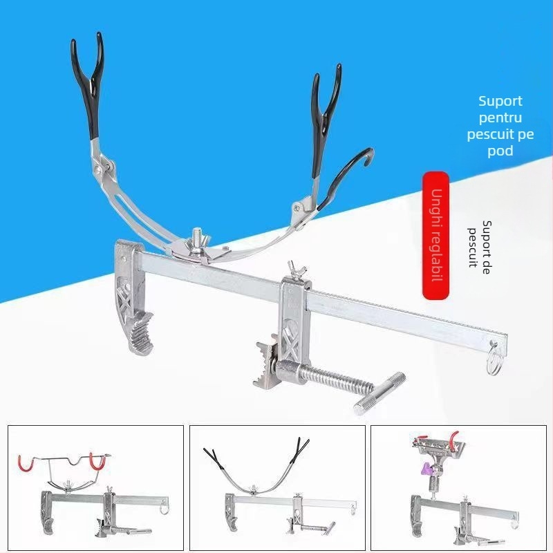 Suport universal pentru pescuit pe gheață și pe pod, braț de montaj pentru barcă/raft, clemă pentru balustradă, accesoriu multifuncțional de pescuit