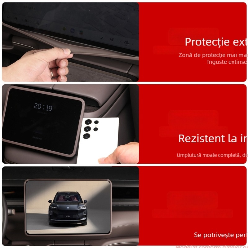 Protecție ecran pentru consola centrală NIO ES8, din silicon, film interior, montaj autoadeziv