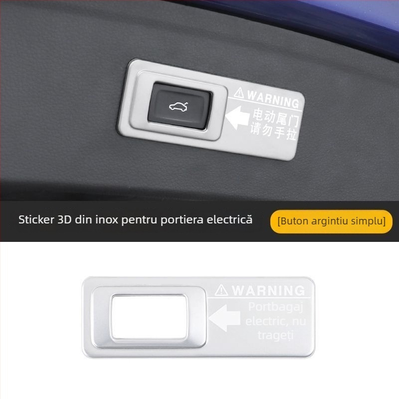 Autocolant avertizare hayon electric pentru Audi Q7 Q5L Q8 Q3 A7 – plastic decorativ, fără logo