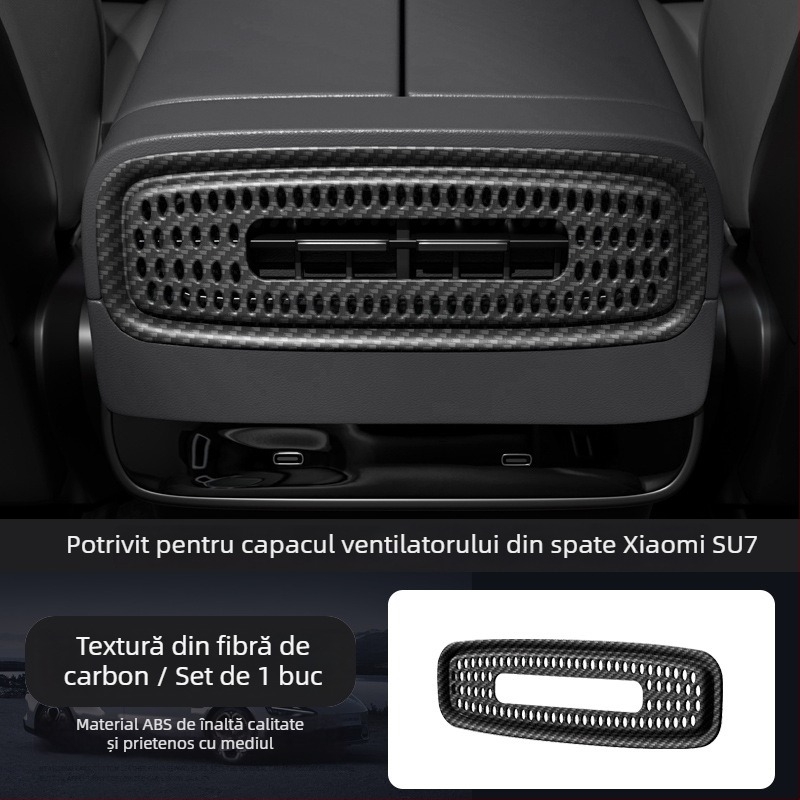 Capac de protecție pentru conducta de aer a evacuării din spate și capac de protecție pentru portul de încărcare, pentru Xiaomi SU7 – accesoriu de modificare interioară, Liudu/six°