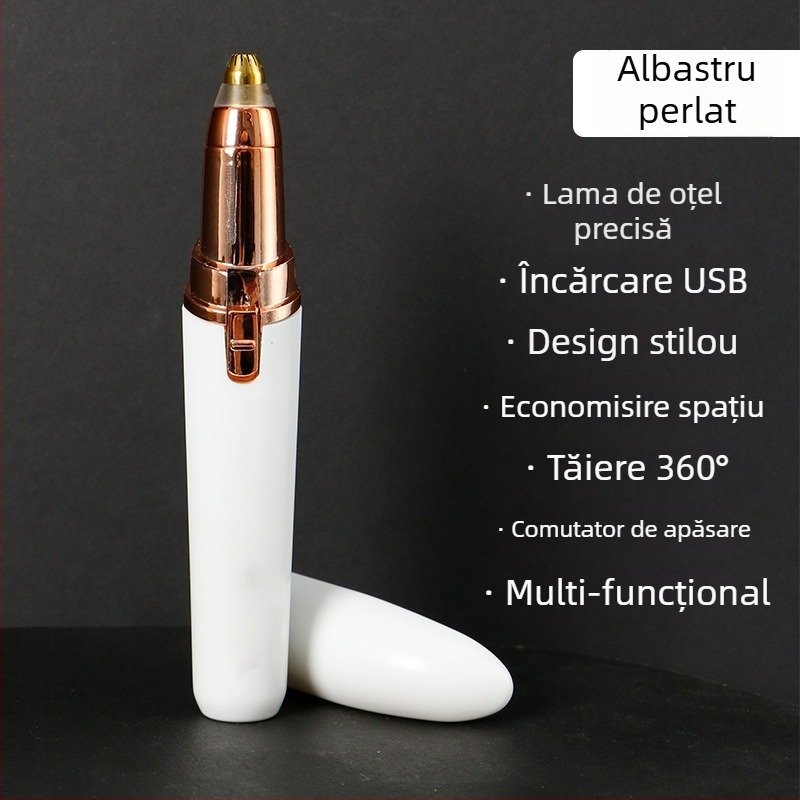 Trimmer electric pentru sprâncene – corp ABS, alimentare USB, lavabil, modelare sprânetelor