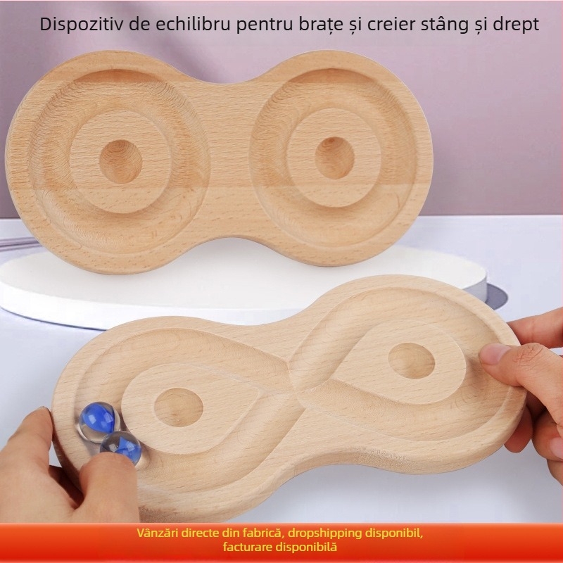 Joc educațional din lemn pentru echilibru cu bile pentru copii 4–6 ani, marca Yundile, origine Zhejiang Lishui Yunhe, dezvoltă coordonarea mână-ochi