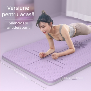Saltea de fitness din TPE, 185 × 80 cm, grosime 12 mm, antiderapantă pentru acasă