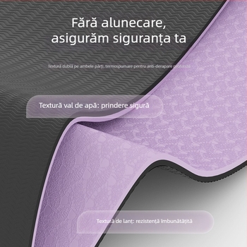 Saltea de fitness din TPE, 185 × 80 cm, grosime 12 mm, antiderapantă pentru acasă