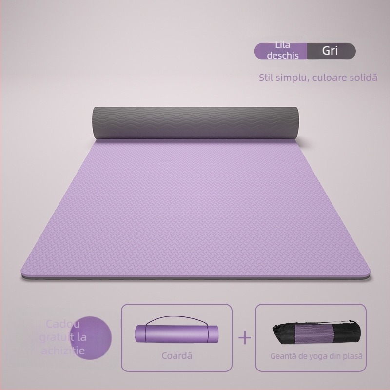 Saltea de fitness din TPE, 185 × 80 cm, grosime 12 mm, antiderapantă pentru acasă