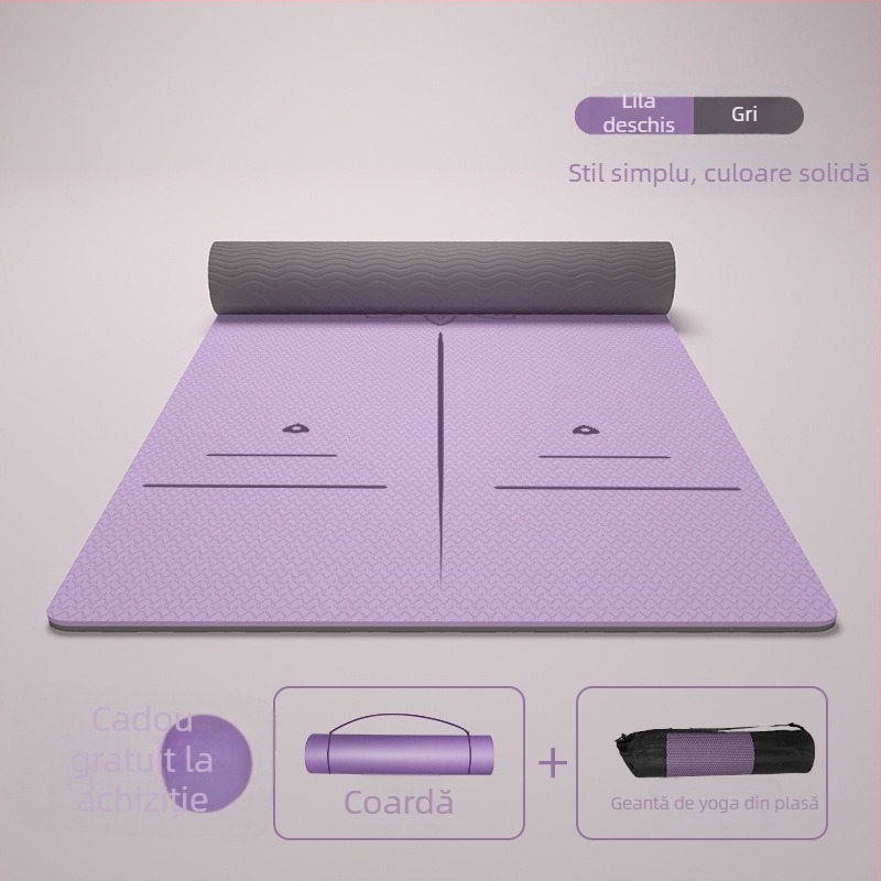 Saltea de fitness din TPE, 185 × 80 cm, grosime 12 mm, antiderapantă pentru acasă